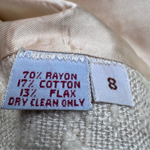 VTG 89/90s Liz Claiborne Blazer Open Women’s Sz 8 Tweed Preppy Coastal READ - Picture 7 of 9